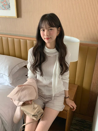 (set) Scarf Tie T-Shirt Set