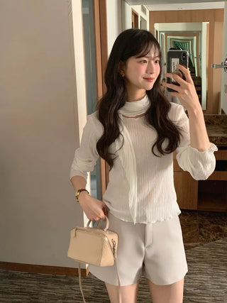 (set) Scarf Tie T-Shirt Set