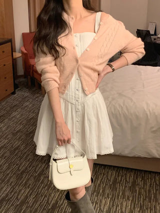 Deep pleated bustier dress