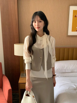 Scarf tie blouse