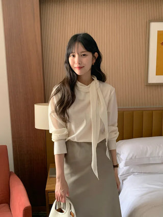 Scarf tie blouse