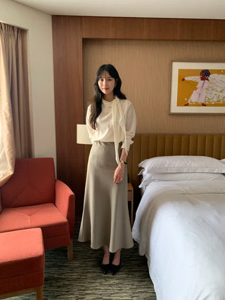 Scarf tie blouse