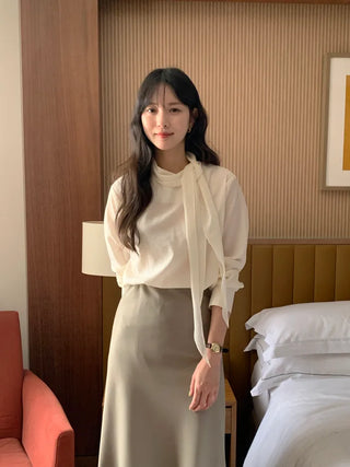Scarf tie blouse