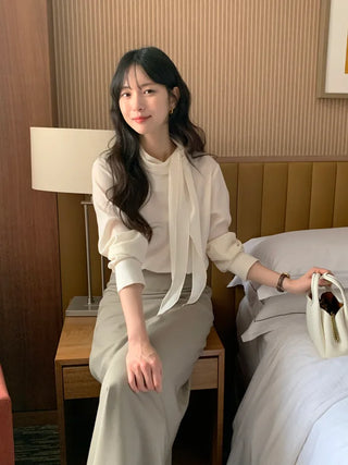 Scarf tie blouse