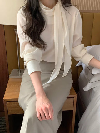 Scarf tie blouse