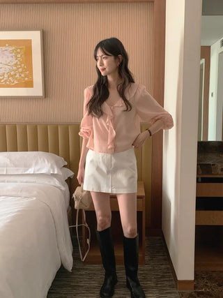 Cotton mini skirt