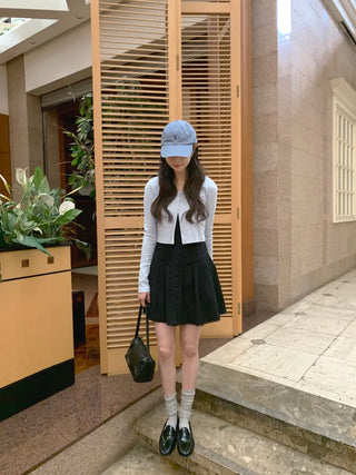 3-button cropped cardigan