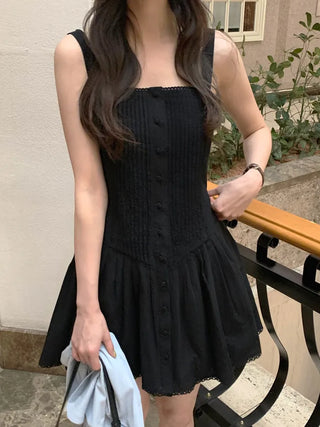 Deep pleated bustier dress