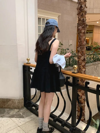 Deep pleated bustier dress