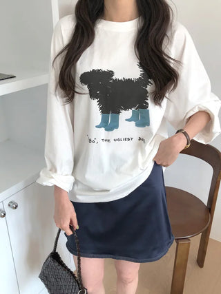 Printed long-sleeved T-shirt