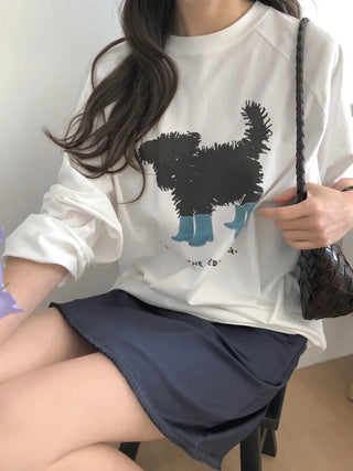 Printed long-sleeved T-shirt