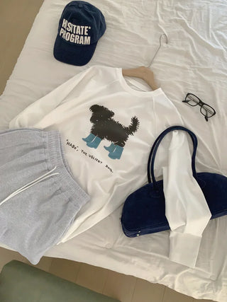 Printed long-sleeved T-shirt