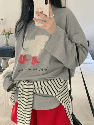 Printed long-sleeved T-shirt