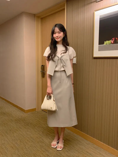 (2 colors) Slim Long Skirt