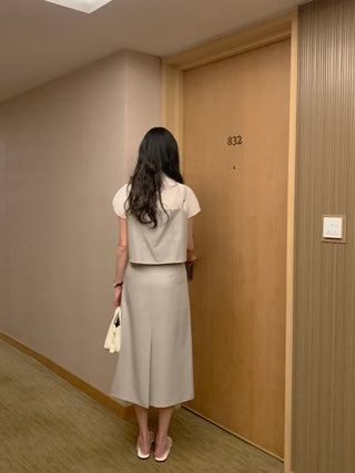 (2 colors) Slim Long Skirt