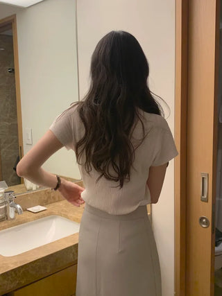 (2 colors) Slim Long Skirt