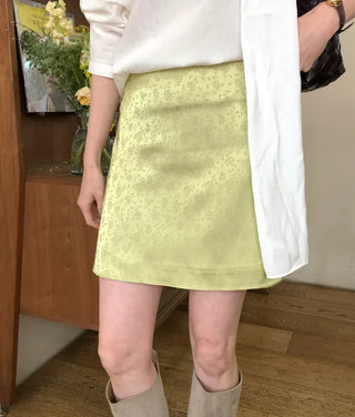 Rose satin skirt