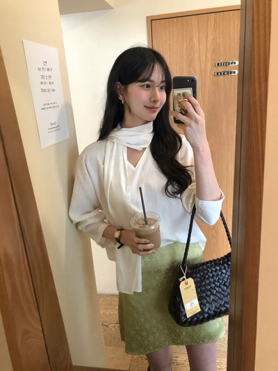 V-neck blouse