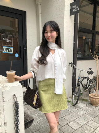 Rose satin skirt
