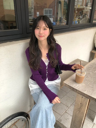 (4 colors) Frill Cardigan