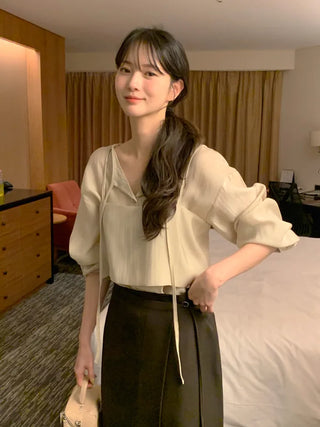 (set) Tencel bustier blouse set