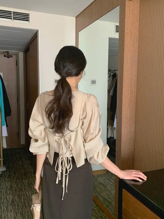 (set) Tencel bustier blouse set