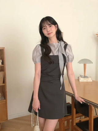 (3 colors) Ribbon Blouse
