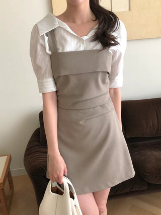 [[3]color] Striped blouse