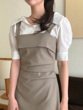 [[3]color] Striped blouse