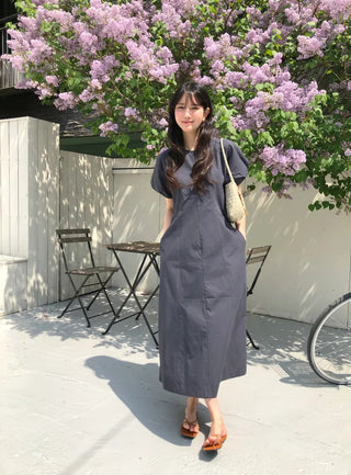 (2 colors) Cotton Long Dress