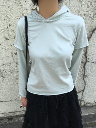 (8 colors) Hooded Layered T-shirt