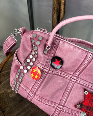 Star pattern mini button badge
