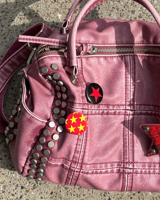 Star pattern mini button badge
