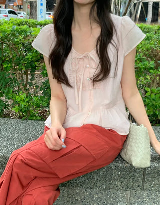 [3 colors] Frill Blouse