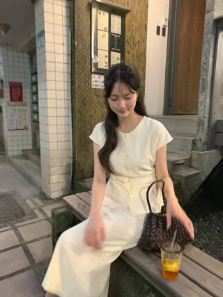 (2 colors) Button blouse