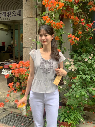 [3 colors] Frill Blouse