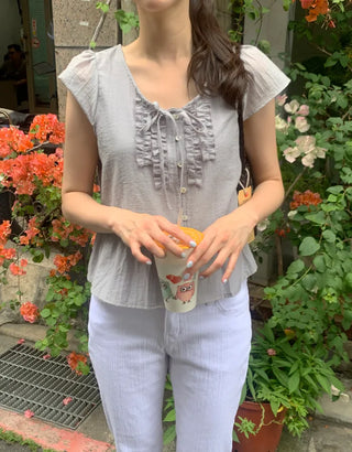 [3 colors] Frill Blouse