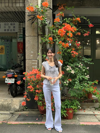 [2 colors] Low-rise pants
