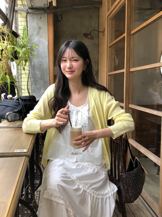 [6 colors] V-neck cardigan