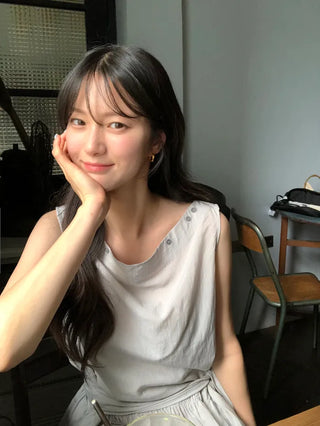 [2 colors] Boat neck long dress