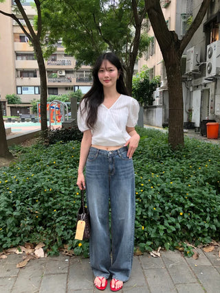 (2 colors) Cropped blouse