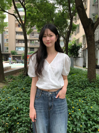 (2 colors) Cropped blouse