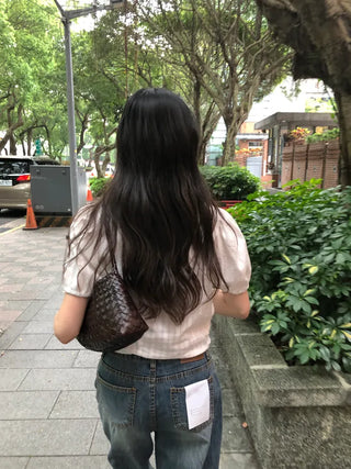 (2 colors) Cropped blouse