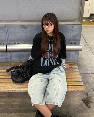 (Unisex) Big Lettering Half T-Shirt