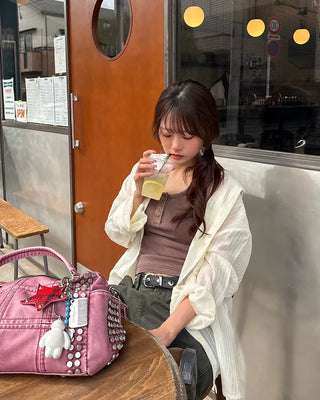 Pinstripe Loose Sheer Shirt