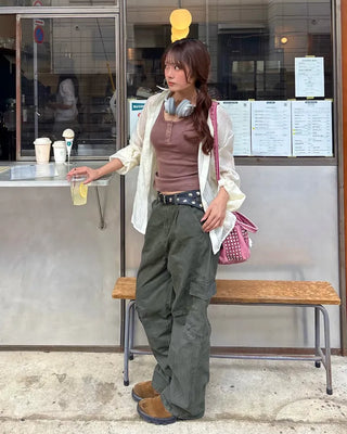 (Unisex) Elastic Waist Cargo Pants