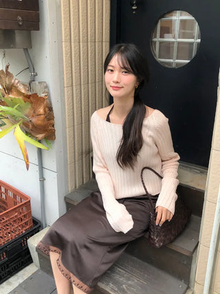 [3 colors] Ribbed Cropped Knit