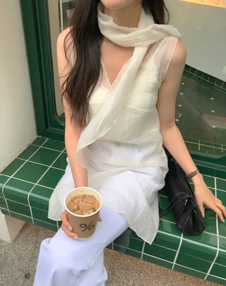 [2 colors][set] Scarf dress set