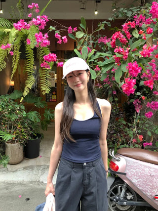 [4 colors] Halter neck sleeveless top