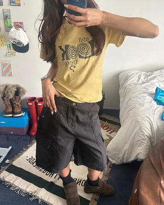 Center seam cargo shorts